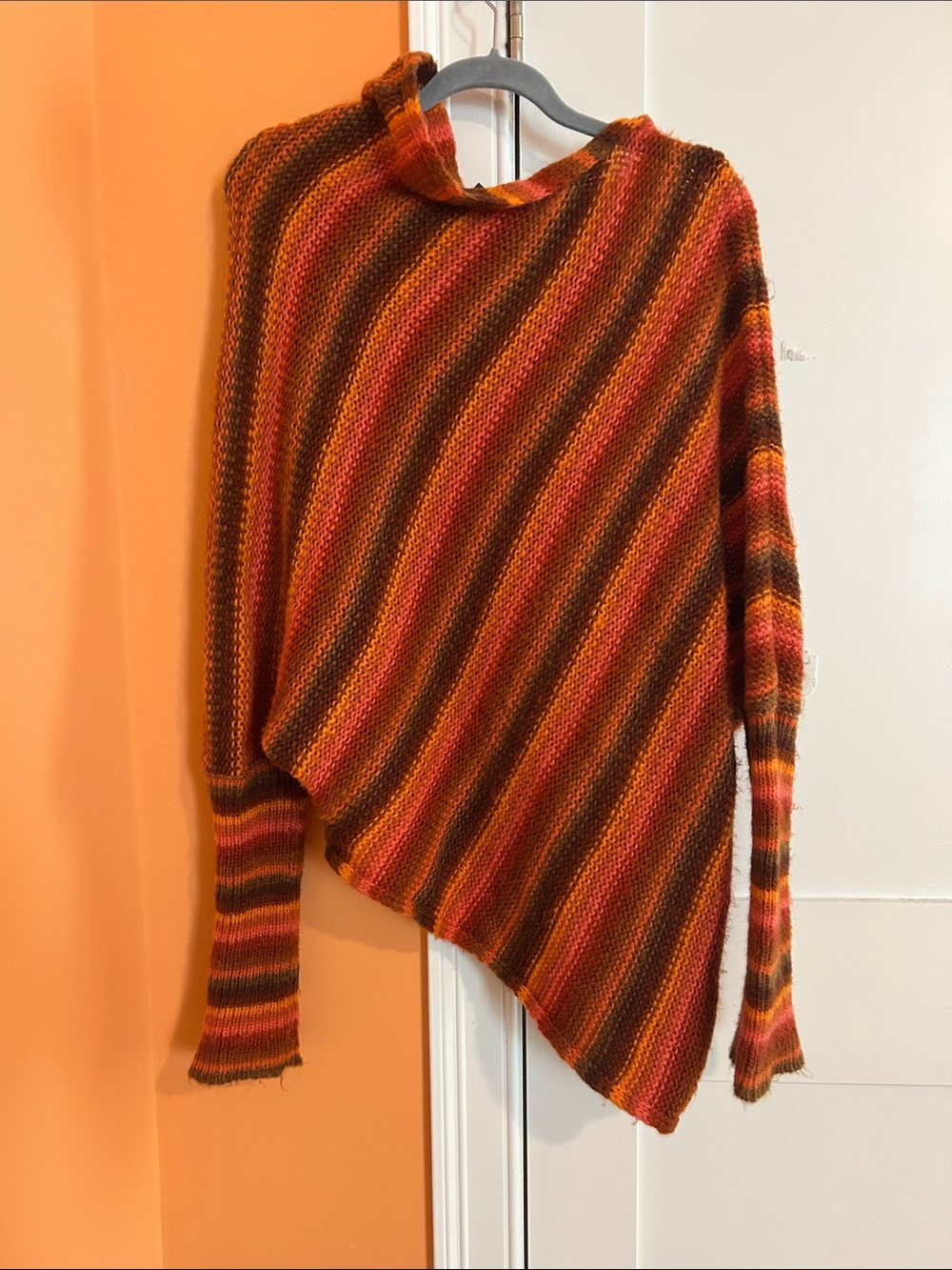 Wooden Ships Off-Shoulder Asymmetric Stripe Sweater